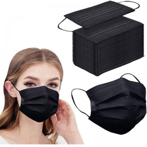 3-laags wegwerp zwart masker